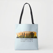 Philadelphia Skyline Map Coordinates Tote Bag (Voorkant)
