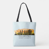 Philadelphia Skyline Map Coordinates Tote Bag (Achterkant)