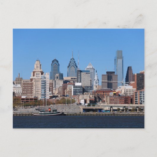 Philadelphia Skyline, Middium Uitzicht Briefkaart (Voorkant)