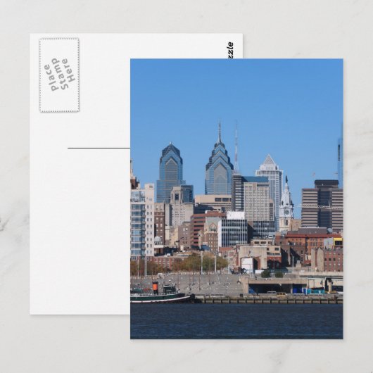 Philadelphia Skyline, Middium Uitzicht Briefkaart (Voorkant / Achterkant)