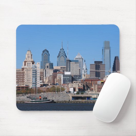 Philadelphia Skyline, Middium Uitzicht Muismat (Met muis)