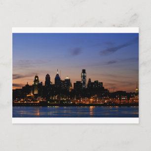 Philadelphia Skyline op het Briefkaart Twilight