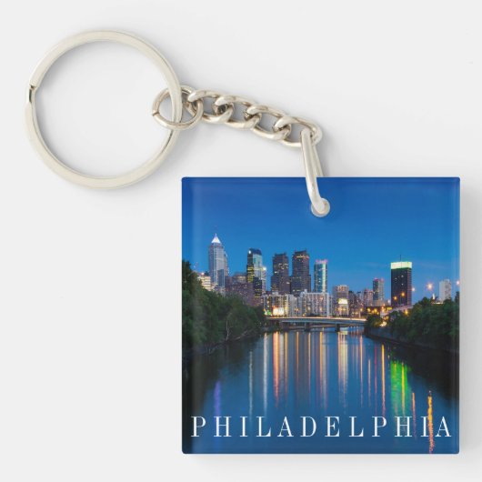 Philadelphia Skyline op het Sleutelhanger Night So (Voorkant)