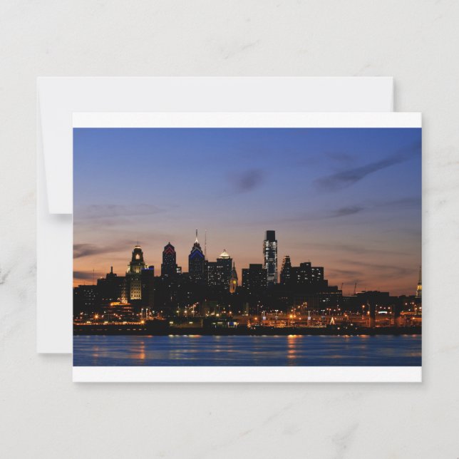 Philadelphia Skyline op Twilight (Voorkant)