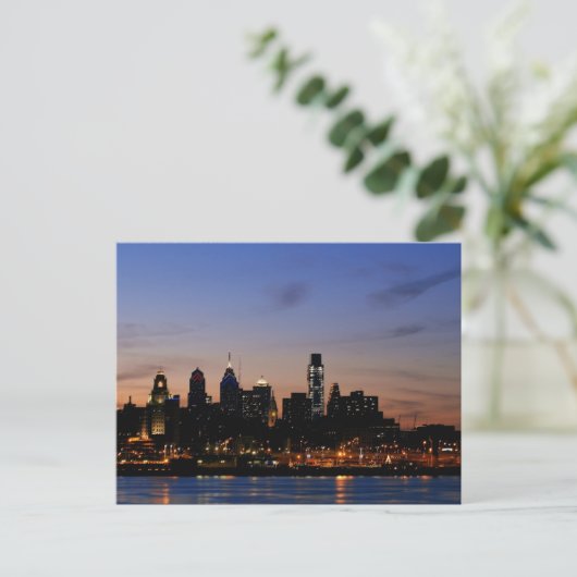 Philadelphia Skyline op Twilight - Revised Briefka Briefkaart (Staand voorkant)