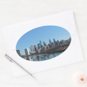 Philadelphia Skyline Ovale Sticker (Envelop)