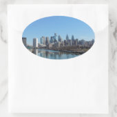 Philadelphia Skyline Ovale Sticker (Tas)