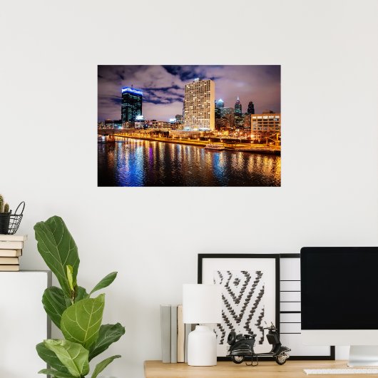 Philadelphia Skyline Poster (Thuiskantoor)