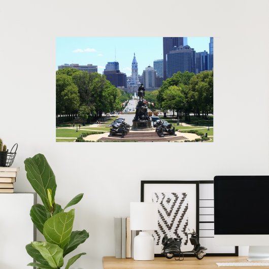 Philadelphia Skyline Poster (Thuiskantoor)