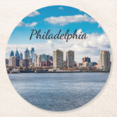 Philadelphia Skyline Ronde Kartonnen Onderzetter (Voorkant)