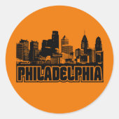 Philadelphia Skyline Ronde Sticker (Voorkant)