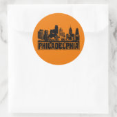 Philadelphia Skyline Ronde Sticker (Tas)