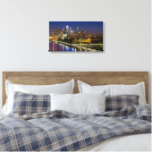 Philadelphia skyline 's nachts canvas afdruk (Insitu (Slaapkamer))