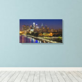 Philadelphia skyline 's nachts canvas afdruk (Insitu (Houten vloer))