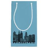 Philadelphia Skyline Silhouette  Klein Cadeauzakje (Voorkant)