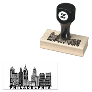 Philadelphia Skyline Silhouette  Rubberstempel