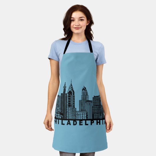 Philadelphia Skyline Silhouette  Schort (Gedragen)