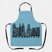 Philadelphia Skyline Silhouette  Schort (Voorkant)