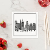 Philadelphia Skyline Silhouette  Servet (Insitu)