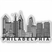 Philadelphia Skyline Silhouette Sticker (Voorkant)