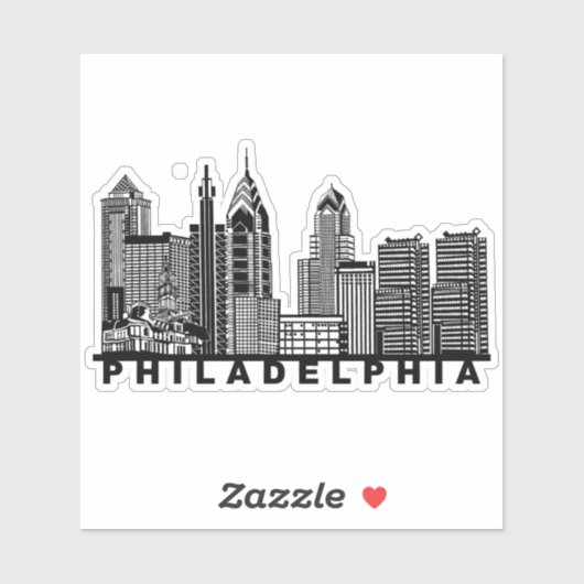 Philadelphia Skyline Silhouette Sticker (Vel)