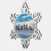 Philadelphia Skyline Tin Sneeuwvlok Ornament (Rechts)