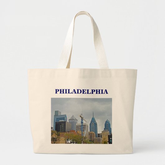 Philadelphia Skyline van de Walk Grote Tote Bag (Voorkant)