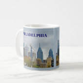 Philadelphia Skyline van de Walk Koffiemok (Voorkant links)