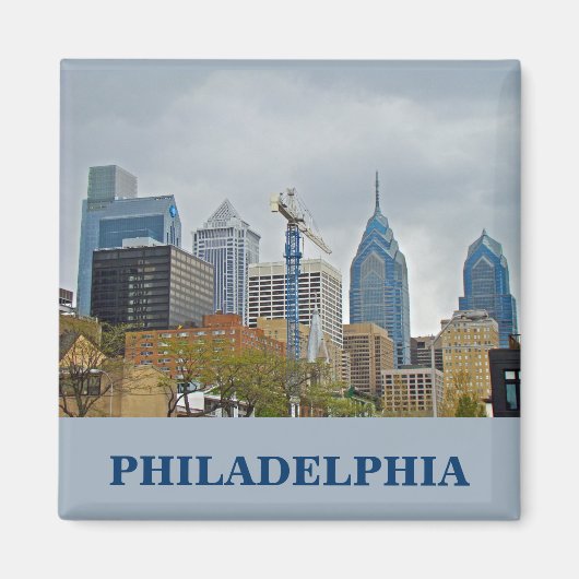 Philadelphia Skyline van de Walk Magneet (Voorkant)