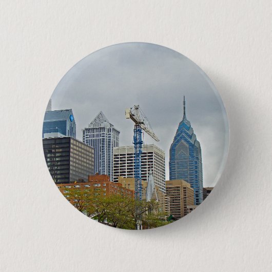 Philadelphia Skyline van de Walk Ronde Button 5,7 Cm (Voorkant)