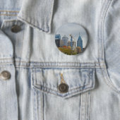 Philadelphia Skyline van de Walk Ronde Button 5,7 Cm (In situ)