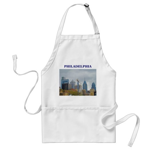 Philadelphia Skyline van de Walk Standaard Schort (Voorkant)