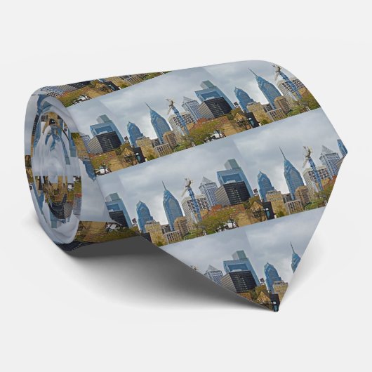 Philadelphia Skyline van de Walk Stropdas (Opgerold)
