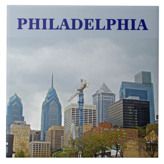 Philadelphia Skyline van de Walk Tegeltje (Voorkant)