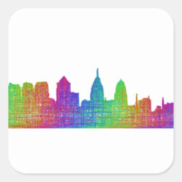 Philadelphia skyline vierkante sticker