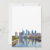 Philadelphia Skyline Watercolor Elegant Wedding Kaart (Achterkant)