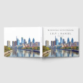 Philadelphia Skyline Watercolor Wedding Gastenboek (Volledig)