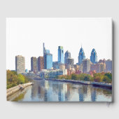 Philadelphia Skyline Watercolor Wedding Gastenboek (Achterkant)