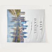 Philadelphia Skyline Wedding Photo Backdrop Wandkleed (Voorkant (horizontaal))