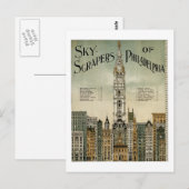 Philadelphia Skyscrapers (1898 Vintage Poster) Briefkaart (Voorkant / Achterkant)
