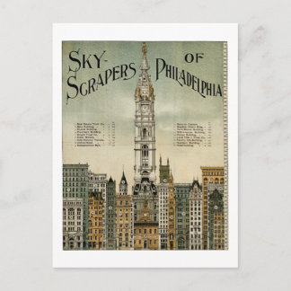 Philadelphia Skyscrapers (1898 Vintage Poster) Briefkaart