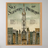 Philadelphia Skyscrapers (1898 Vintage Poster) Poster (Voorkant)