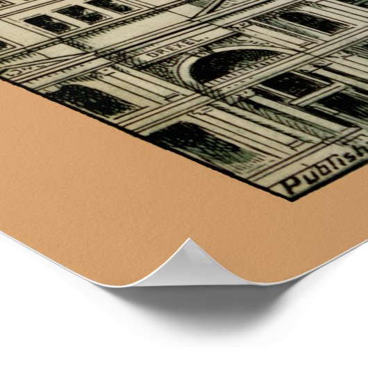 Philadelphia Skyscrapers (1898 Vintage Poster) Poster (Hoek)