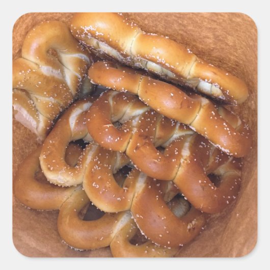 Philadelphia Soft Pretzels Foto Vierkante Sticker (Voorkant)