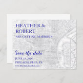 Philadelphia sparen de Datum - de  Kaart (grijs) (Voorkant / Achterkant)