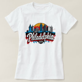 Philadelphia Stad Pennsylvania USA retro silhouet T-shirt
