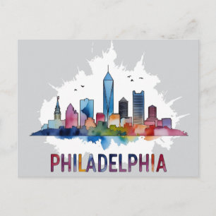 Philadelphia Stad Pennsylvania USA silhouet Briefkaart