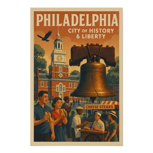 Philadelphia - Stad van Geschiedenis & Vrijheid Perfect Poster (Voorkant)