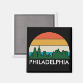 Philadelphia  Stad Zonsondergang Magneet (Voorkant / Achterkant)
