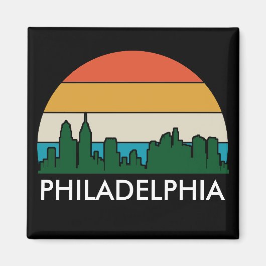 Philadelphia  Stad Zonsondergang Magneet (Voorkant)